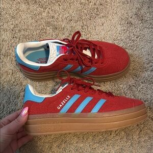 Adidas Gazelle Red and Blue Sneakers